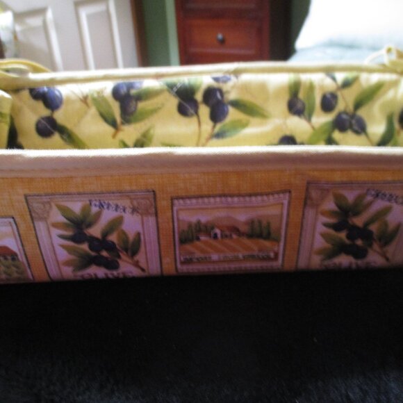 Kedima Cloth Bread Basket Olive Greece Theme NWT - Picture 2 of 2